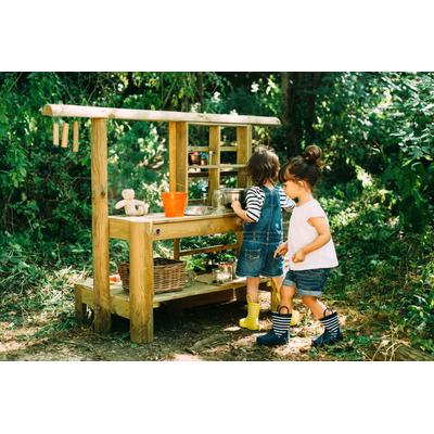 Outdoor-Spielküche PLUM "Discovery" Spielküchen beige (natur) Kinder BxTxH: 68x161x114 cm