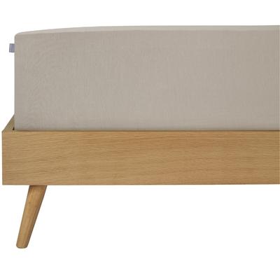 Spannbettlaken SCHIESSER "Flexi aus 95% Baumwolle und 5% Elastahan in Premium-Qualität", beige (helltaupe), B:100cm L:200cm, Jersey-Elasthan, Obermaterial: 95% Baumwolle, 5% Elasthan, Laken, für hohe Matratzen und Boxspringbetten geeignet, Made in... Image