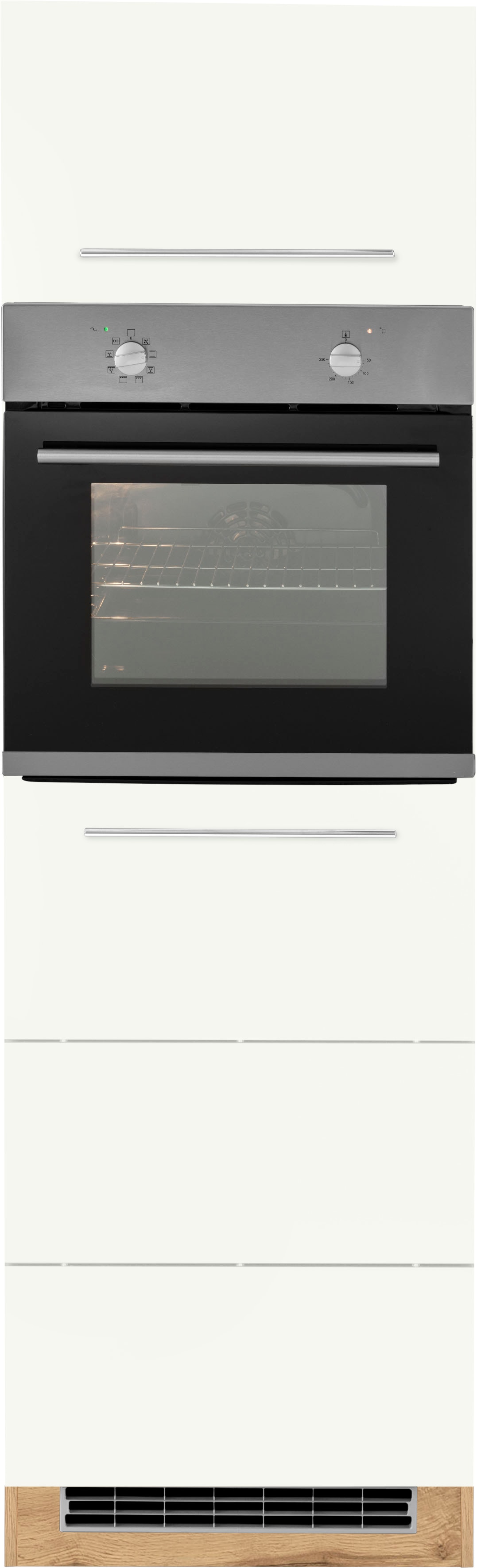 Backofen/Kühlumbauschrank KOCHSTATION "KS-Wien", weiß (weiß, wotaneiche), B:60cm H:200cm T:60cm, Spanplatte, Schränke, Backofenumbauschrank, 60 cm breit, für autarken Backofen und Einbaukühlschrank Image
