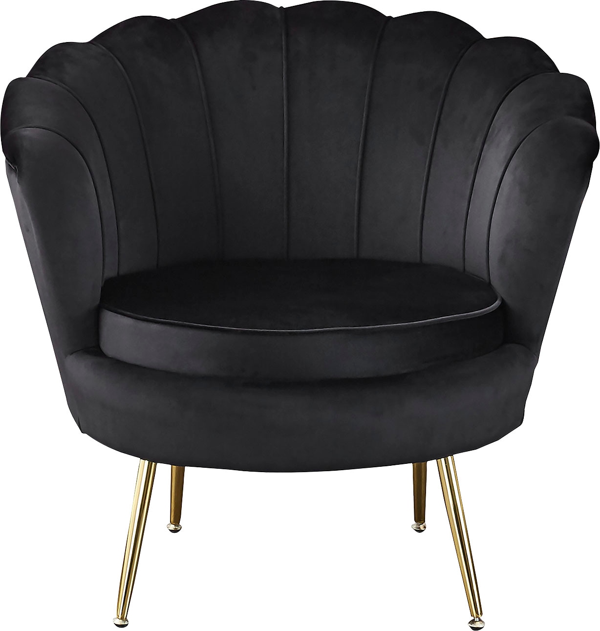 Loungesessel SALESFEVER "Clam - Design Cocktailsessel", schwarz, B:76cm H:78cm T:76cm, 100% Polyester, Sessel, Prachtvoll extravagantes Design im Muschel-Look