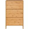 Schuhschrank HOME AFFAIRE "Luven", braun (natur), B:82cm H:130cm T:34cm, Massivholz, Schränke, zertifiziertes Massivholz, mit 3 Klappen