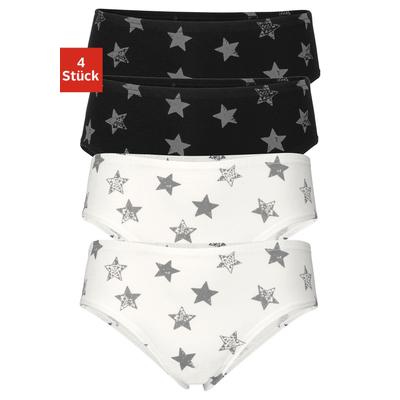 Slip VIVANCE, Kinder, Gr. 134/140, schwarz (schwarz, creme), Jersey, Obermaterial: 95% Baumwolle, 5% Elasthan, gemustert, körpernah, Unterhosen Slip, mit Sternendruck Image