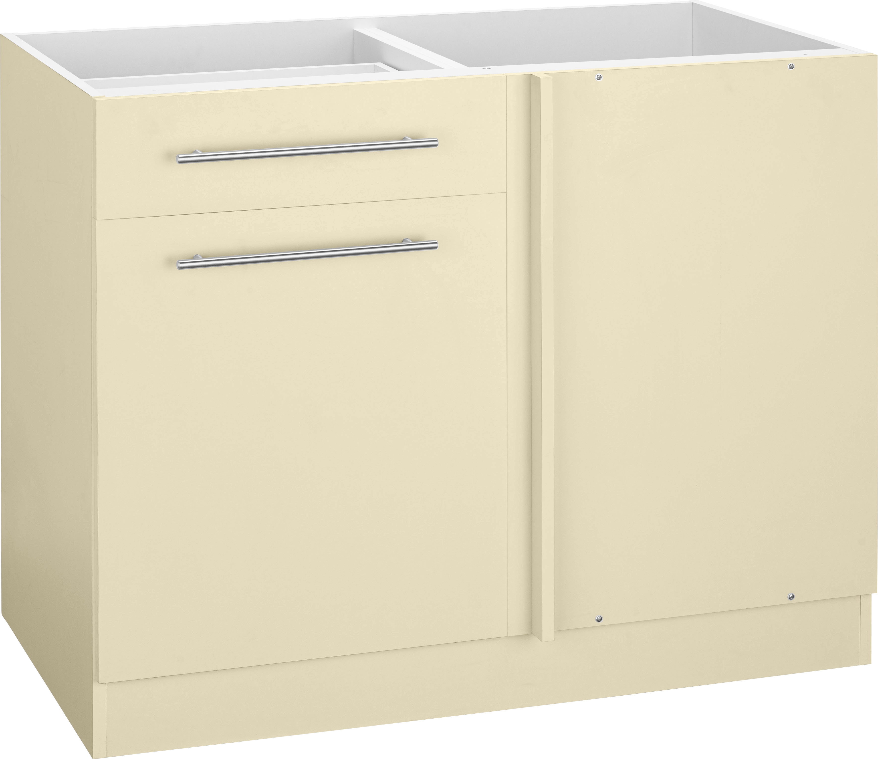 Eckunterschrank WIHO KÜCHEN "Unna", beige (front und korpus: magnolia), B:100cm H:82cm T:57cm, Schränke, Küchenhängeschrank, 100 cm breit, Planungsmaß 110 cm, ohne Arbeitsplatte