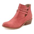 Westernstiefelette LASCANA Gr. 37, rot Damen Schuhe Ankleboots Cowboyboots Reißverschlussstiefeletten