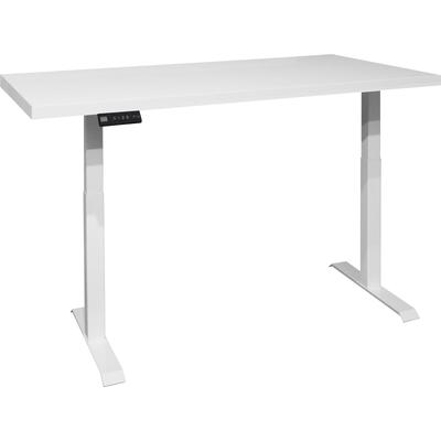 Schreibtisch MÄUSBACHER "Big System Office", weiß (weiß matt, weiß matt lack, weiß matt, weiß matt lack), B:140cm, Tische, Breite 140 cm, elektrisch höhenverstellbar Image