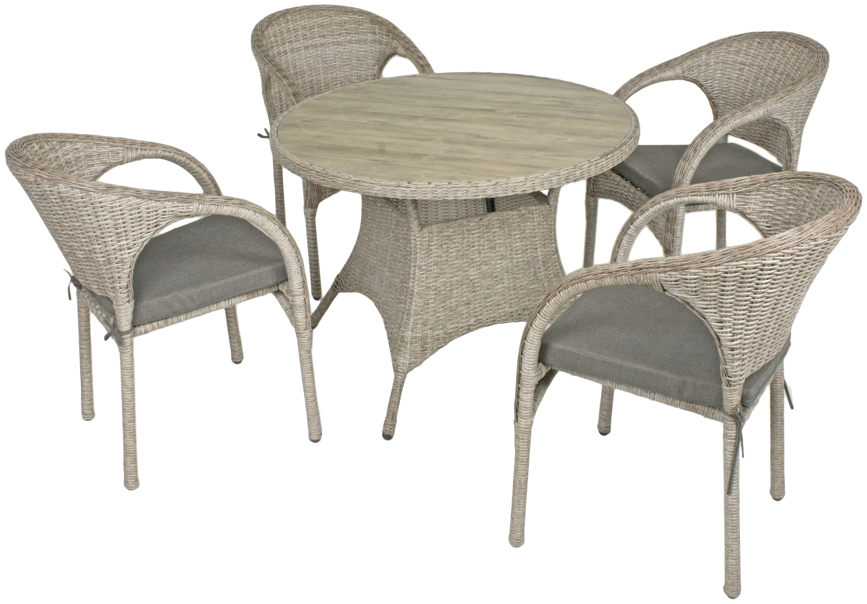 Garten-Essgruppe GARDEN PLEASURE "BASTIA", beige (sandfarbend, sand), B:300cm H:73cm T:300cm, Aluminium, Kunststoff, Polyrattan, Sitzmöbel-Sets, mit bequemer Polsterung