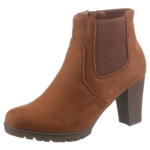 Stiefelette CITY WALK Gr. 38, braun (cognac) Damen Schuhe mit seitlichem Stretcheinsatz