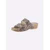 Pantolette WALDLÄUFER, Damen, Gr. 41, braun (braun, gemustert), Veloursleder, modisch, Schuhe