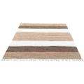 Teppich THEKO "Stripe Cotton" Teppiche Gr. B/L: 160 cm x 230 cm, 5 mm, 1 St., braun Fransenteppich Baumwollteppiche Flachgewebe, gestreift, reine Baumwolle, handgewebt, mit Fransen