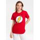 T-Shirt LOGOSHIRT "DC Comics - Flash Logo" Gr. S, rot Damen Shirts Print mit lizenziertem