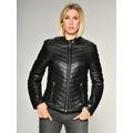 Lederjacke MUSTANG "Henrietta" Gr. L, schwarz (black) Damen Jacken Lederjacken