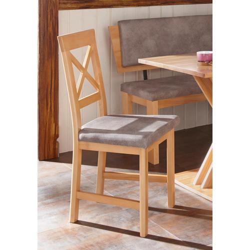 „Stuhl HOME AFFAIRE „“Bremen““ Stühle silberfarben (buche, silber) 4-Fuß-Stuhl Esszimmerstuhl Holzstuhl Küchenstühle Stühle (2 Stück)“