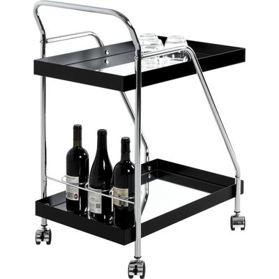 Servierwagen HAKU, schwarz (chrom, schwarz), B:62cm H:84cm T:46cm, Metall, Glas, Rollwagen Image