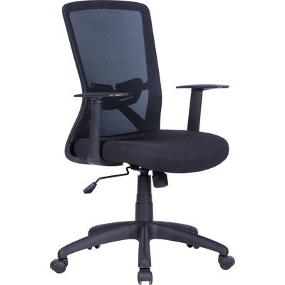 Bürostuhl BYLIVING "Long" Stühle Gr. Webstoff, Kunststoff, schwarz (schwarz, schwarz) Drehstühle