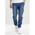 Bequeme Jeans URBAN CLASSICS "Herren Knitted Denim Jogpants" Gr. S, US-Größen, blau (blue washed) Herren Jeans