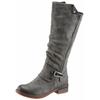 Winterstiefel RIEKER, Damen, Gr. 37, Varioschaft, grau, Nubuklederimitat, used, klassisch, Schuhe Bikerstiefel Damenschuh Stiefel Winterstiefel, Langschaftstiefel, Warmfutter, mit Rieker TEX Membran