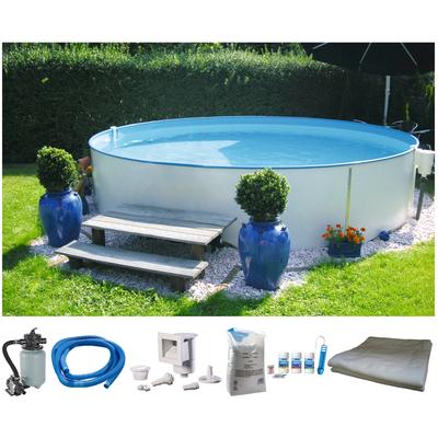 Rundpool MY POOL BWT "PREMIUM inkl. umfangreichem Zubehör", weiß, H:120cm Ø:500cm, Schwimmbecken, Höhe 120 cm, in verschiedenen Größen erhältlich