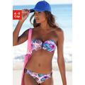 Bandeau-Bikini-Top VENICE BEACH "Marly" Gr. 40, Cup D, rosa (rosa, bedruckt) Damen Bikini-Oberteile Ocean Blue