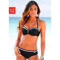 Bügel-Bandeau-Bikini LASCANA Gr. 38, Cup C, schwarz Damen Bikini-Sets mit Kontrastdetails