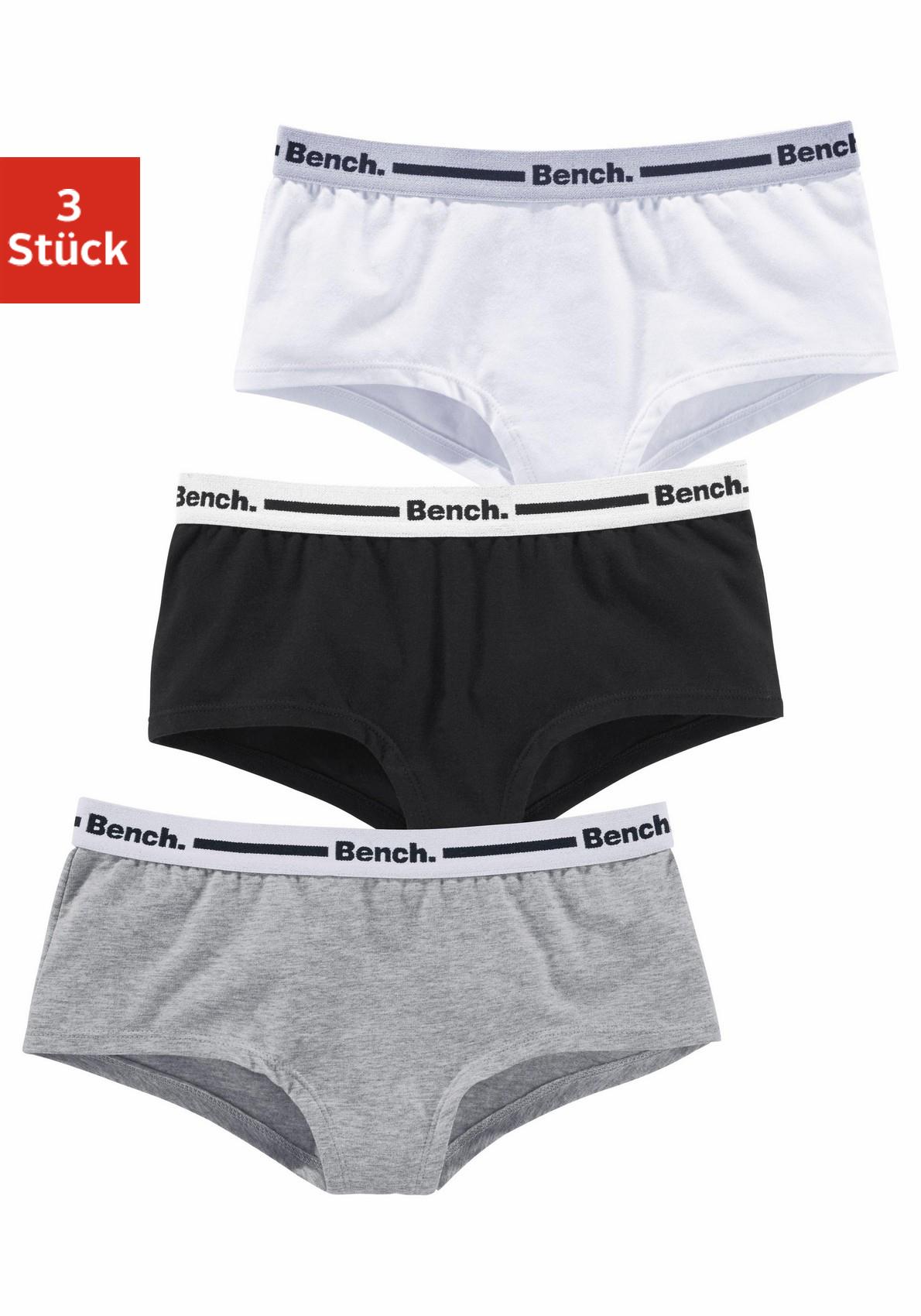 Panty BENCH., Kinder, Gr. 158/164, schwarz-weiß (grau, meliert, schwarz, weiß), Jersey, Obermaterial: 90% Baumwolle, 10% Elasthan (LYCRA), meliert, unifarben, körpernah, Unterhosen, mit Logo Webbund Image