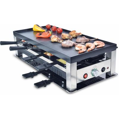 SOLIS OF SWITZERLAND Raclette "Typ 791" Raclettes 5in1: Raclette, Tischgrill, Crépe, Mini Wok, Pizza schwarz