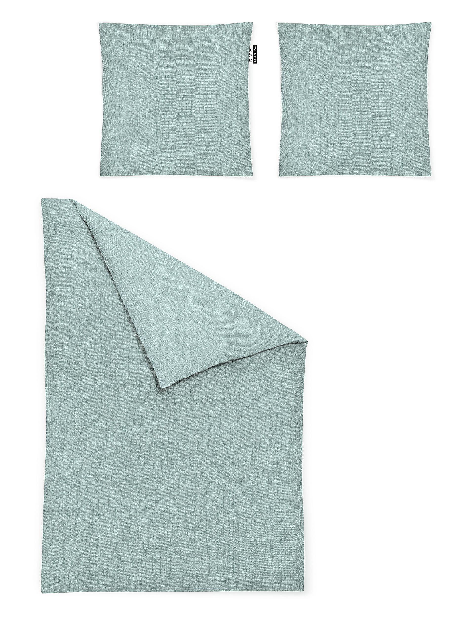 Bettwäsche IRISETTE "Carla in Gr. 135x200, 155x220 oder 200x200 cm", grün (jade), B/L: 155cm x 220cm, 1 Stk., 1 Stk., Mako-Satin, B/L: 80cm x 80cm, 2 Stk., Mako-Satin, Obermaterial: 100% Baumwolle, Bettwäsche, Bettwäsche aus Baumwolle, Bettwäsche... Image
