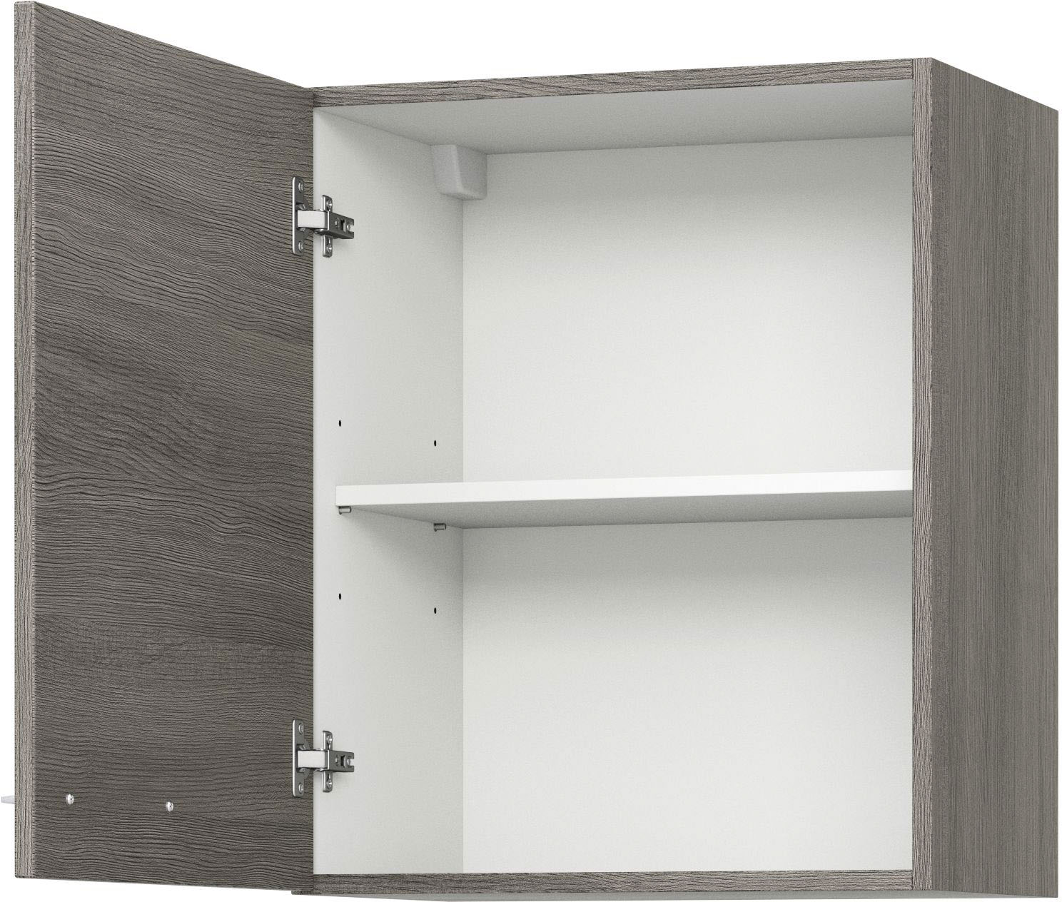 Hängeschrank KOCHSTATION "KS-Trea O60-60", grau (eichefarben grau), B:60cm H:60cm T:35cm, Schränke, inklusive Einlegeboden, Breite 60 cm, Höhe 60 cm Image
