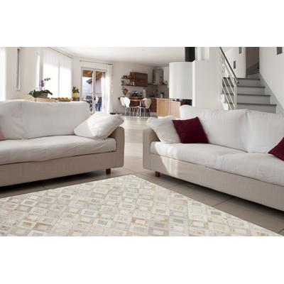 Lederteppich MY HOME "Arno" Gr. 3, beige (goldfarben, creme), B:120cm H:8mm L:170cm, Leder, Teppiche, jeder Teppich-ein Unikat, Wohnzimmer Image