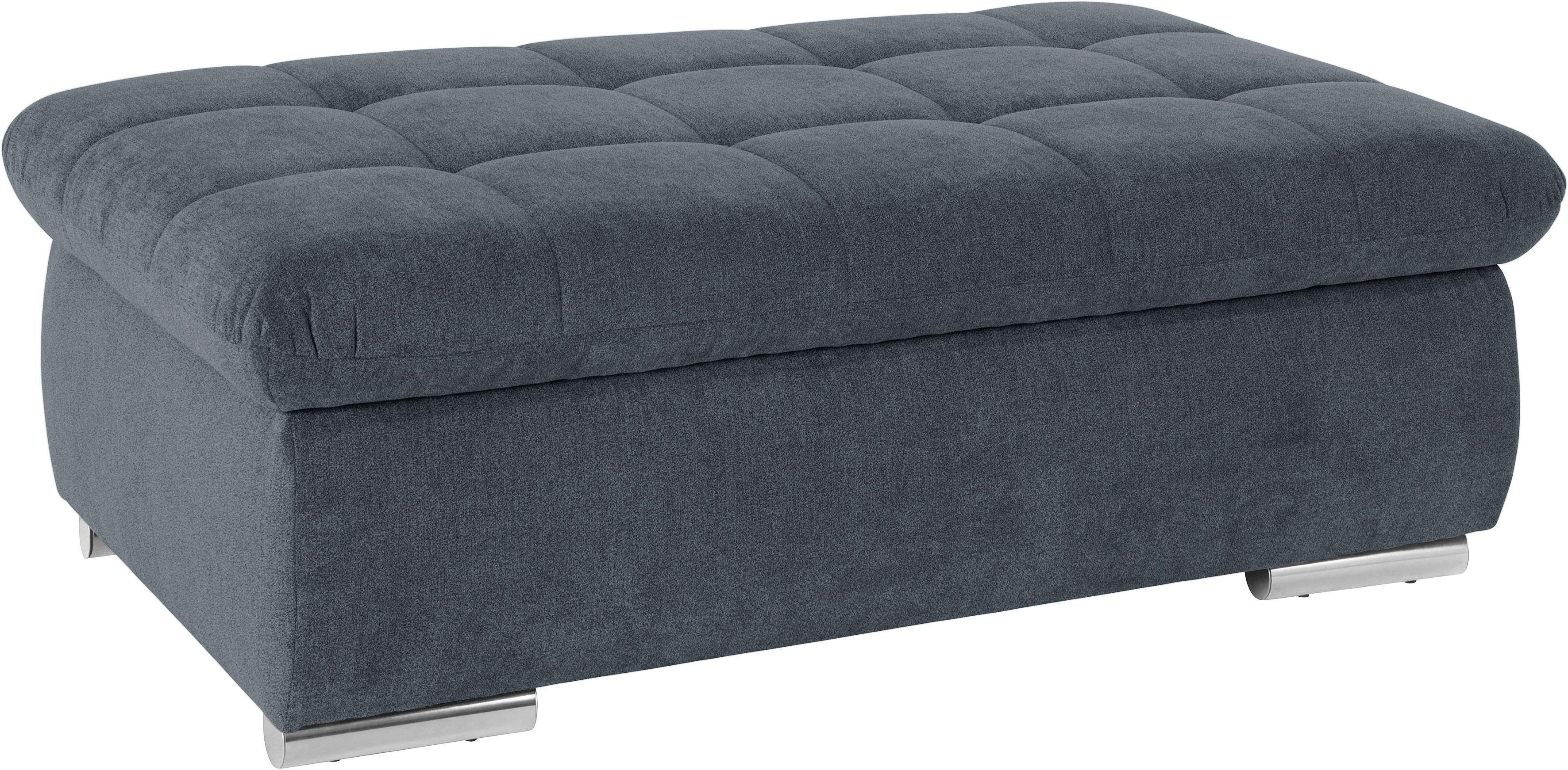 Hocker DOMO COLLECTION "Mona", grau, B:135cm H:44cm T:79cm, Struktur fein 100% Polyester;Chenilleoptik 100% Polyester;SOFTLUX/Struktur fein 100% Polyester, Hocker, Hocker mit Stauraum Polsterhocker, mit Stauraumfach