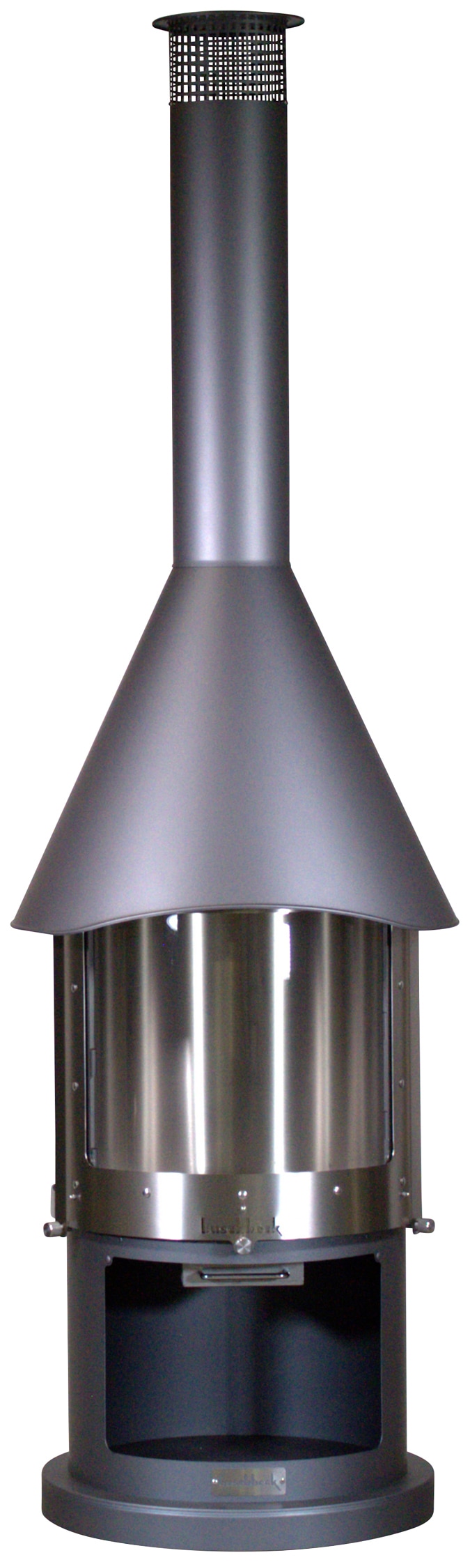 Grillkamin BUSCHBECK "Melbourne", grau (dunkelgrau), H:230cm Ø:65cm, Grills