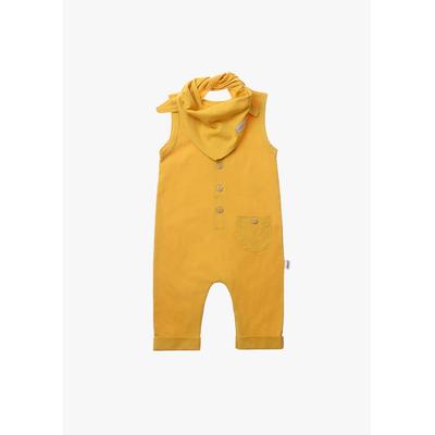 Strampler LILIPUT, Baby, Gr. 56, EURO-Größen, gelb, 100% Baumwolle, casual, kurz, ohne Ärmel, Overalls, mit aufgesetzter Tasche
