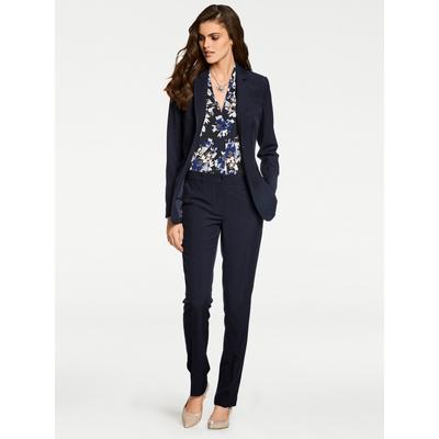 Hosenanzug HEINE, Damen, Gr. 40, Normalgrößen, blau (marine), 77% Polyester, 20% Viskose, 3% Elasthan, Anzüge, Topseller Image