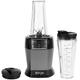 NINJA Smoothie-Maker "BN495EU" Zerkleinerer incl. 2 x 0,7 L Becher & Becherdeckel mit Ausguss, mit Auto-iQ silberfarben (schwarz, silberfarben) Smoothie-Maker