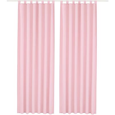 Vorhang HOME AFFAIRE "Parry" Gr. 4, rosa (rosé), B:140cm H:245cm, Polyester, Recyceltes Material, Gardinen, 2-er Set, blickdicht, monochrom, basic Image