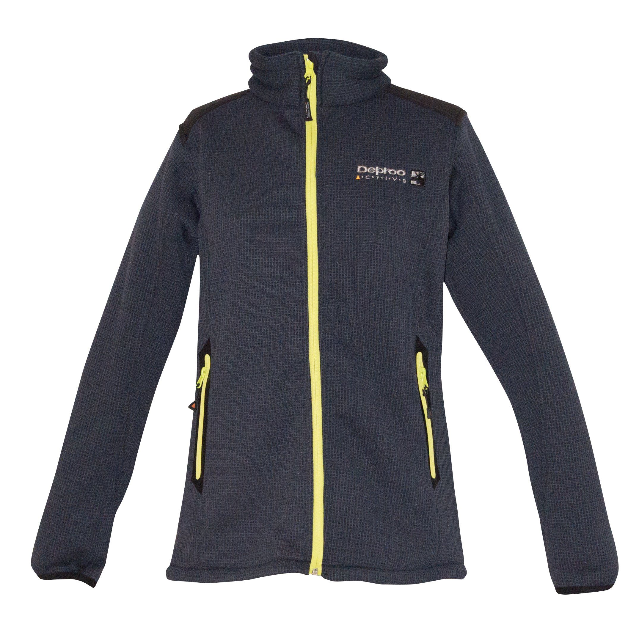 Fleecejacke DEPROC ACTIVE "Wohlfühljacke WAVERLEY WOMEN", Damen, Gr. 36/38 (M), grau (anthra), 96% Polyester; 4% Elastan, mit verstellbarem Klettverschluss, Jacken Sportbekleidung Outdoorbekleidung Fleecejacke Übergangsjacke, auch in Großen Größen...