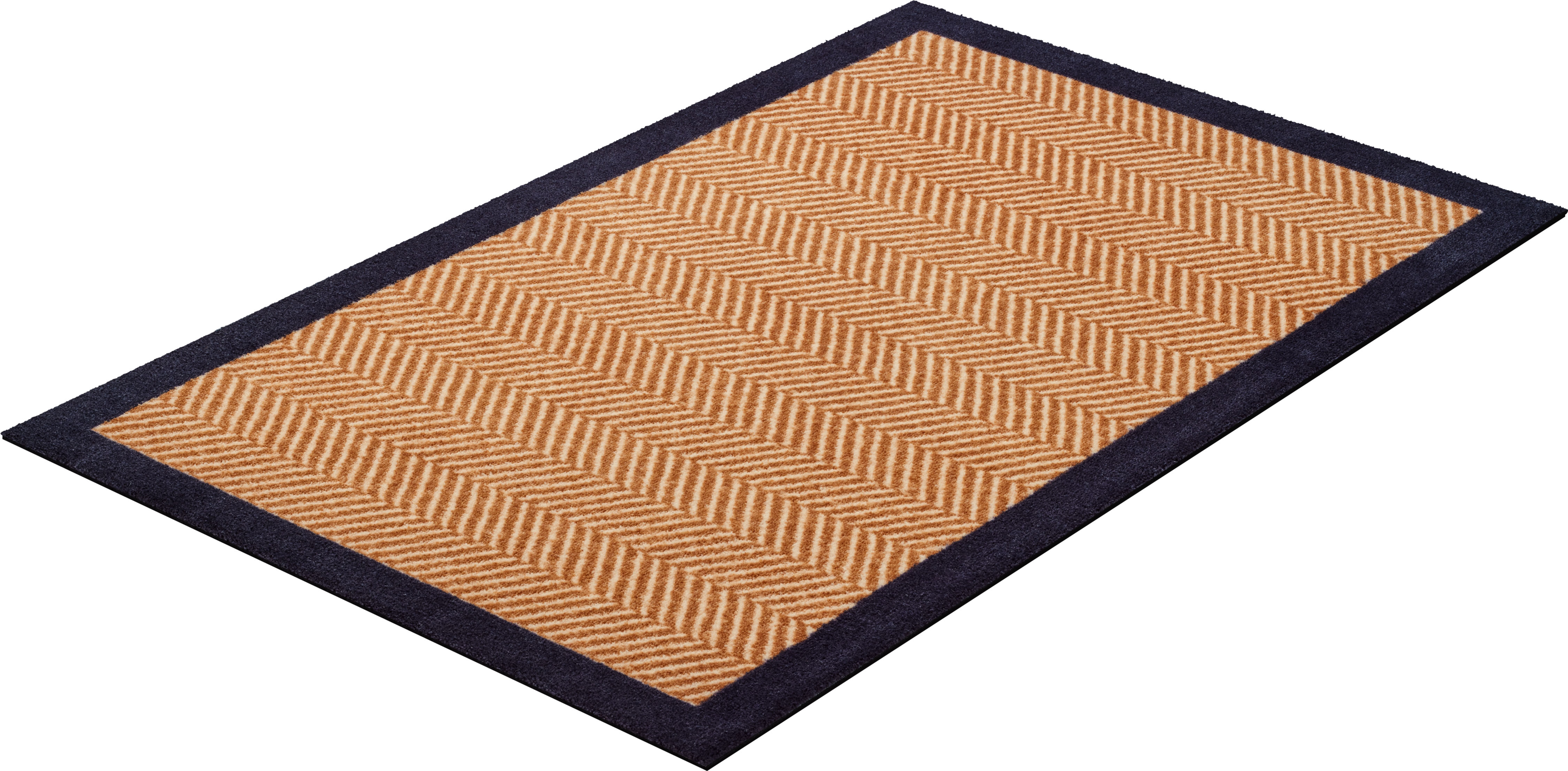 Teppich GRUND "Herringbone", beige, B:75cm H:8mm L:120cm, Kunstfaser, Teppiche, In- und Outdoor geeignet, mit Bordüre Image