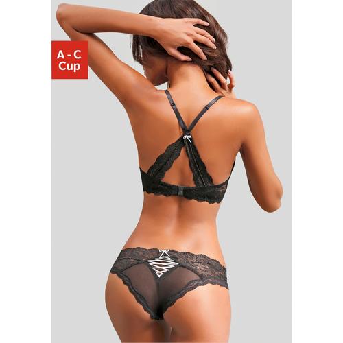 Set: Push-up-BH LASCANA Gr. 85 (44/46), Cup C, schwarz (schwarz, rosa) Damen BH-Sets BH Hochzeitsdessous BH-Set Bügel-BH Dessous-Set Push-up-BH Hochzeitswäsche BHs Cup A-C, mit zarter Spitze, sexy Dessous