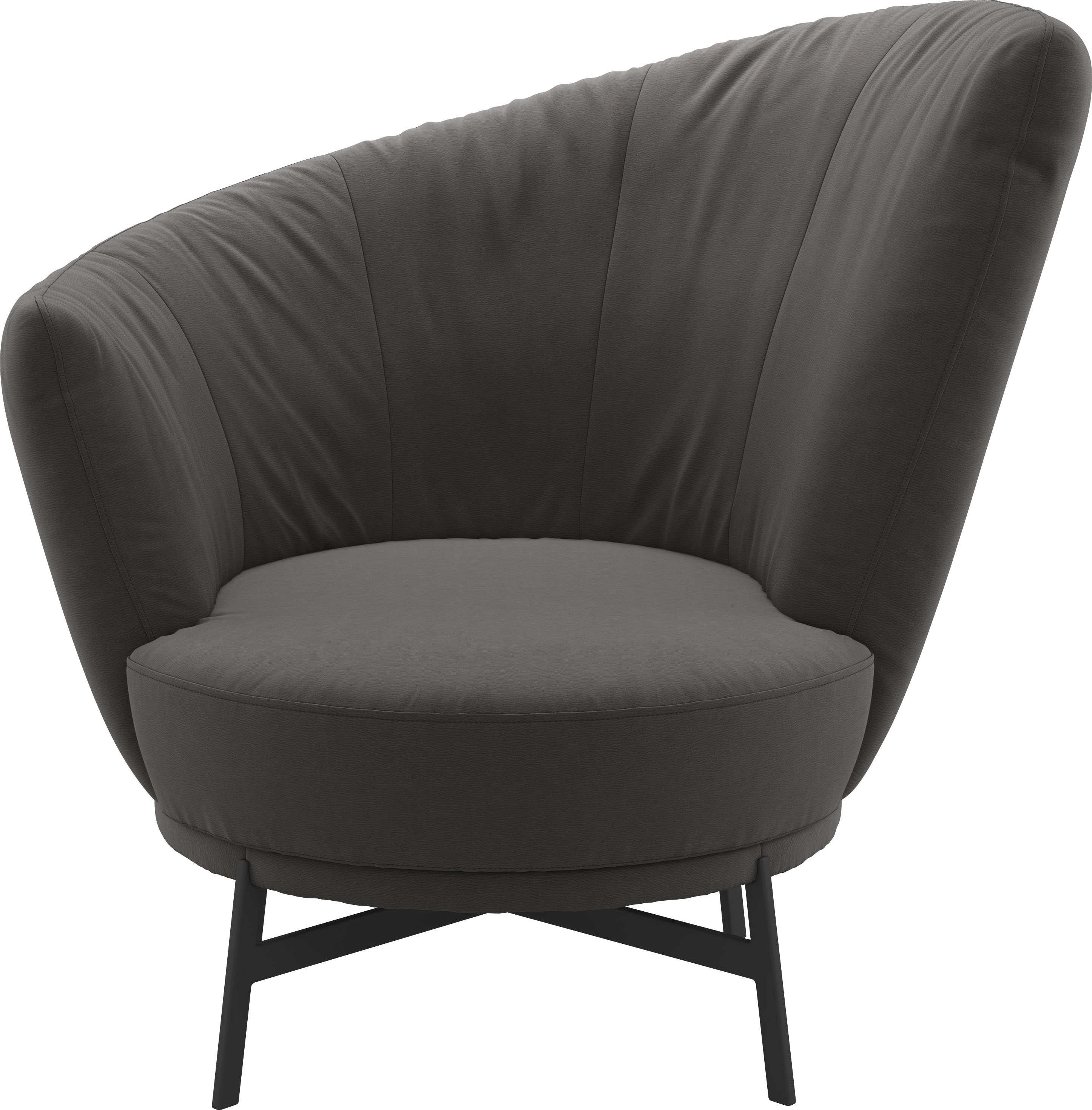 Drehsessel MUSTERRING "Kleo", grau (stone crona), B:97cm H:95cm T:88cm, 100% Polyester, Sessel, mit Drehfunktion um 360, inklusive Nierenkissen