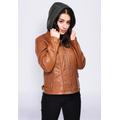 Lederjacke MUSTANG "31020256" Gr. XXL, braun (cognac) Damen Jacken Lederjacken