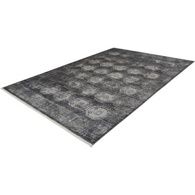 Teppich CALO-DELUXE "Rossa 707" Gr. 2, grau (anthrazit), B:80cm H:5mm L:150cm, Kunstfaser, Teppiche, Vintage Optik, Wohnzimmer Image