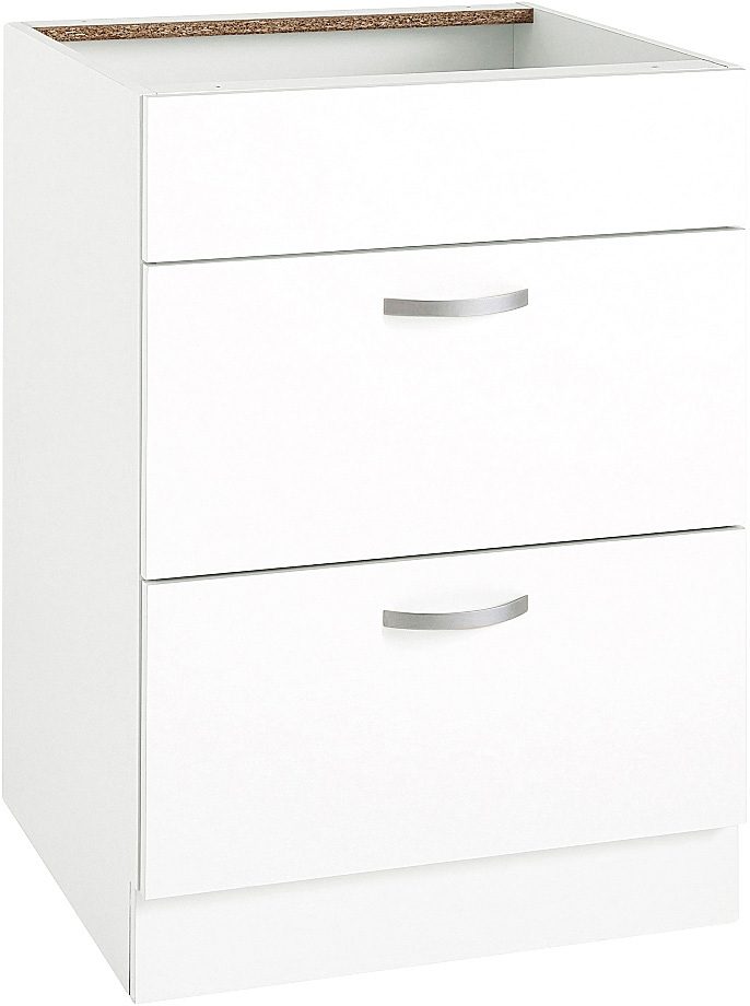 Unterschrank WIHO KÜCHEN "Flexi", weiß (front: weiß glanz, korpus: weiß), B:60cm H:82cm T:57cm, Schränke, Unterschrank, Breite 60 cm