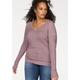 V-Ausschnitt-Pullover KANGAROOS Gr. 44/46 (L), rosa (altrosa) Damen Pullover V-Pullover Strickpullover