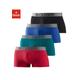 Boxershorts S.OLIVER Gr. XXL, 4 St., bunt (rot, petrol, blau, schwarz) Herren Unterhosen Wäsche