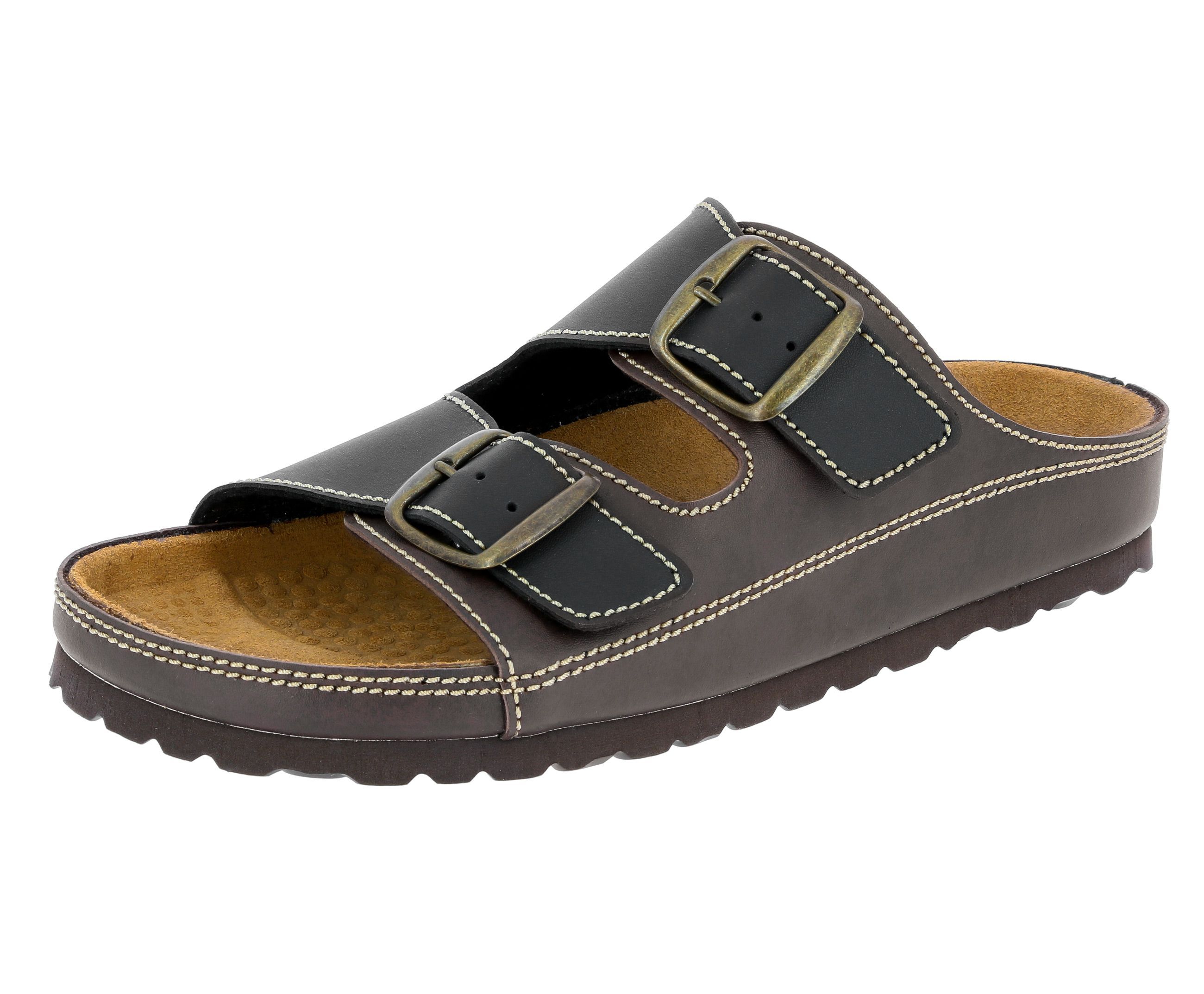 Pantolette LICO "Pantolette Natural Man", Herren, Gr. 44, braun, Synthetik, Schuhe Pantolette