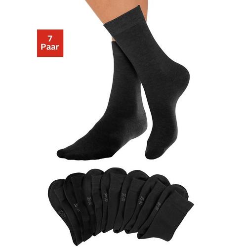 Basicsocken LAVANA Gr. 39-42, schwarz Damen Socken mit druckfreiem Bündchen