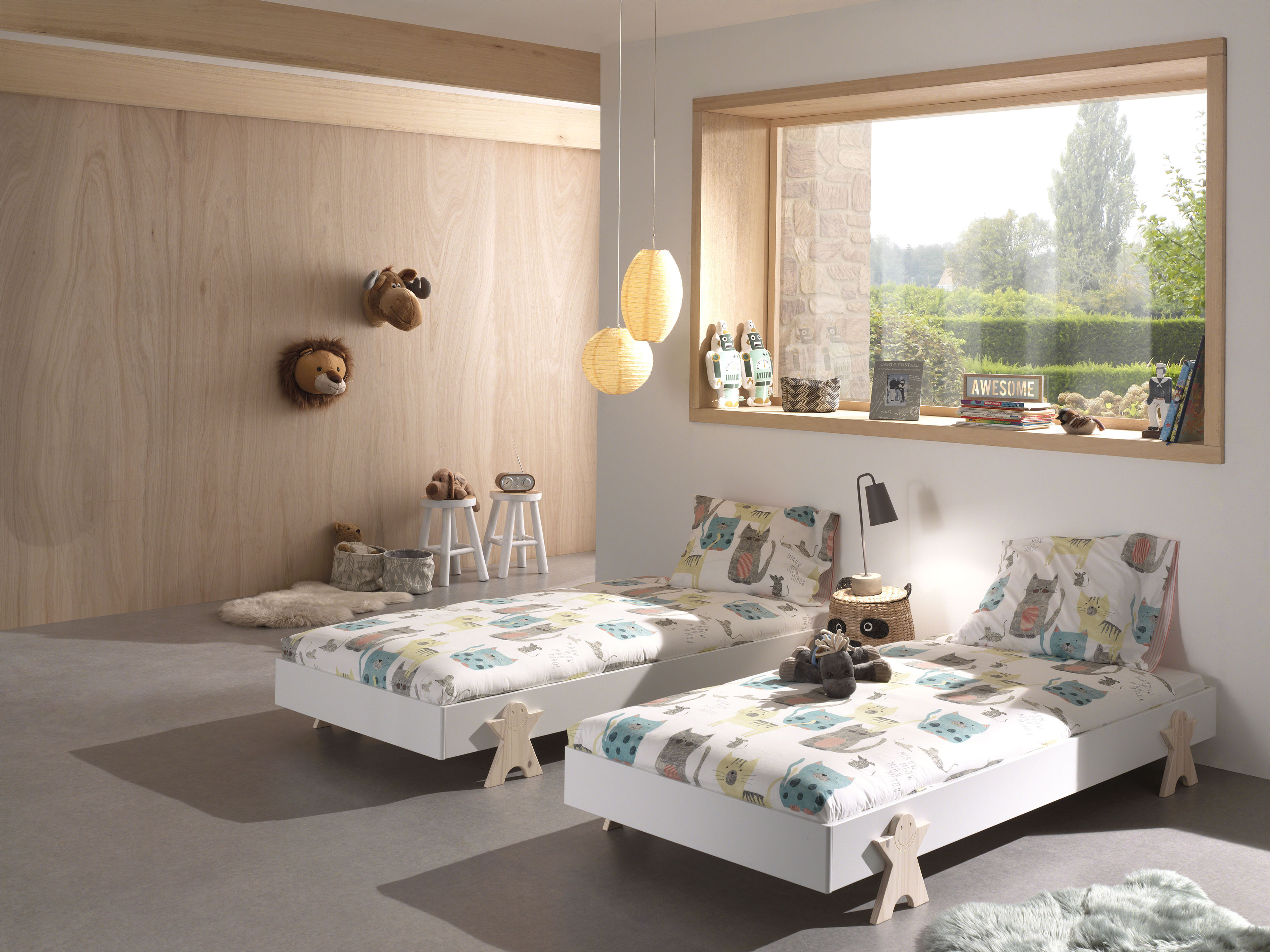 Kinderbett VIPACK "Modulo, stapelbares Einzelbett, inkl. Rolllattenrost, 2 Farben", weiß, B:93,8cm H:27,5cm L:203,6cm, Betten, Jugendbett Kinderbett Bettgestell, Liegefläche 90/200 cm, einzeln oder als 2-er Set erhältlich