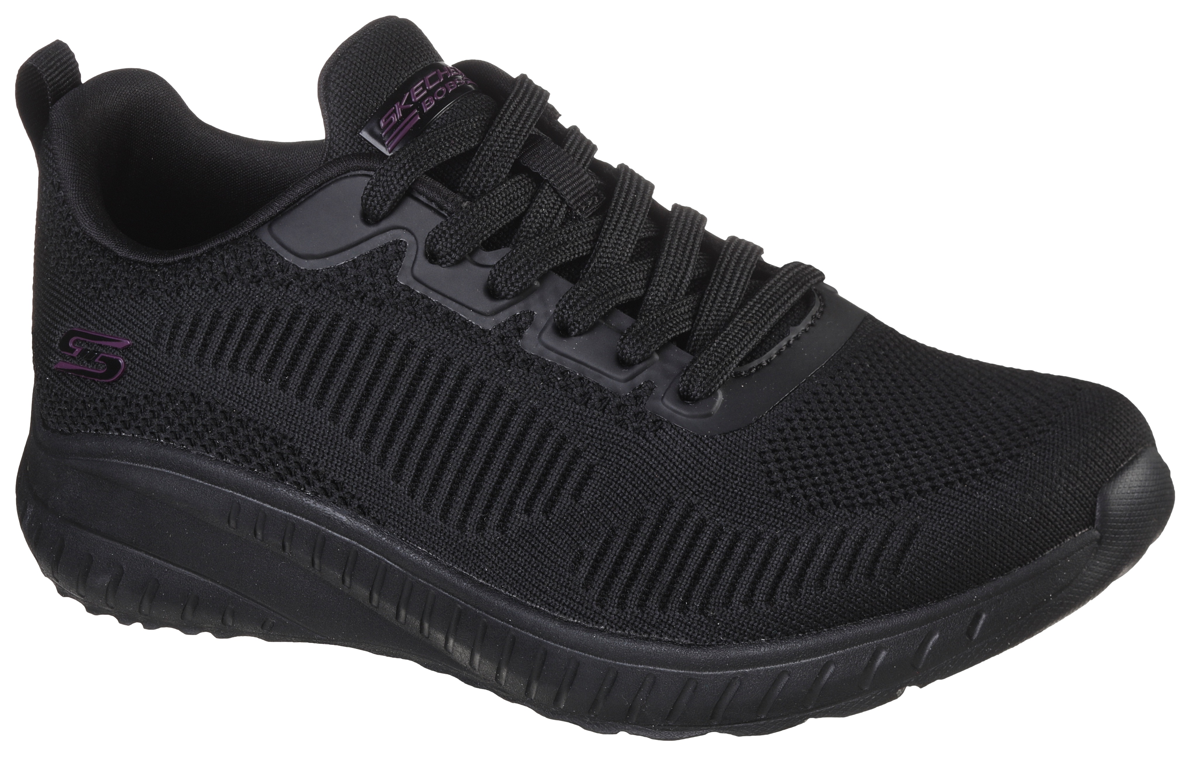 Sneaker SKECHERS "BOBS SQUAD CHAOS FACE OFF", Damen, Gr. 37, schwarz, Textil, Schuhe Sneaker, Freizeitschuh, Halbschuh, Schnürschuh mit Komfort-Innensohle