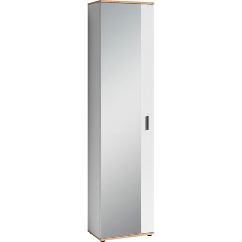 „Garderobenschrank HOMEXPERTS „“Justus““ Schränke Gr. B/H/T: 49 cm x 196 cm x 30 cm, 1 St., weiß (weiß, artisan eiche) Garderobenschränke mit Spiegel“