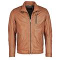Bikerjacke JCC "31020351", Herren, Gr. 52, braun (light cognac), Obermaterial: 100% Lammleder; Innenmaterial: 90% Baumwolle, 10% Polyester; Ärmelfutter: 100% Polyester, mit Knopf, Jacken