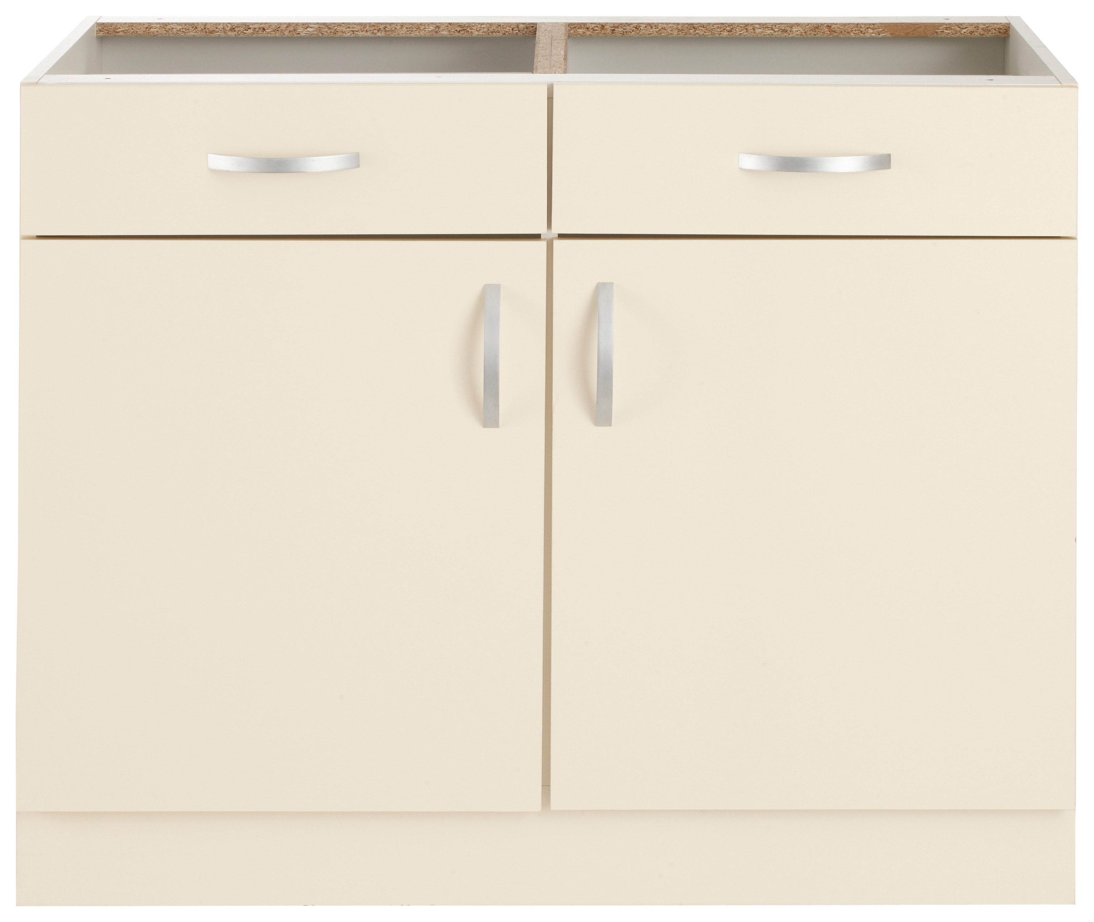 Unterschrank WIHO KÜCHEN "Flexi", beige (front und korpus: magnolia), B:100cm H:82cm T:57cm, Schränke, Unterschrank, Breite 100 cm